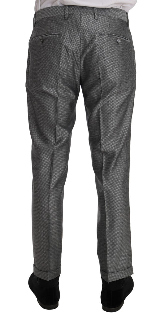 Dolce & Gabbana – Schwarzer Stretch-Anzug mit Kristallbienen-Schmalschnitt