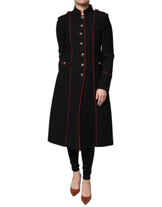 Dolce & Gabbana – Schwarze, einreihige Trenchcoat-Jacke