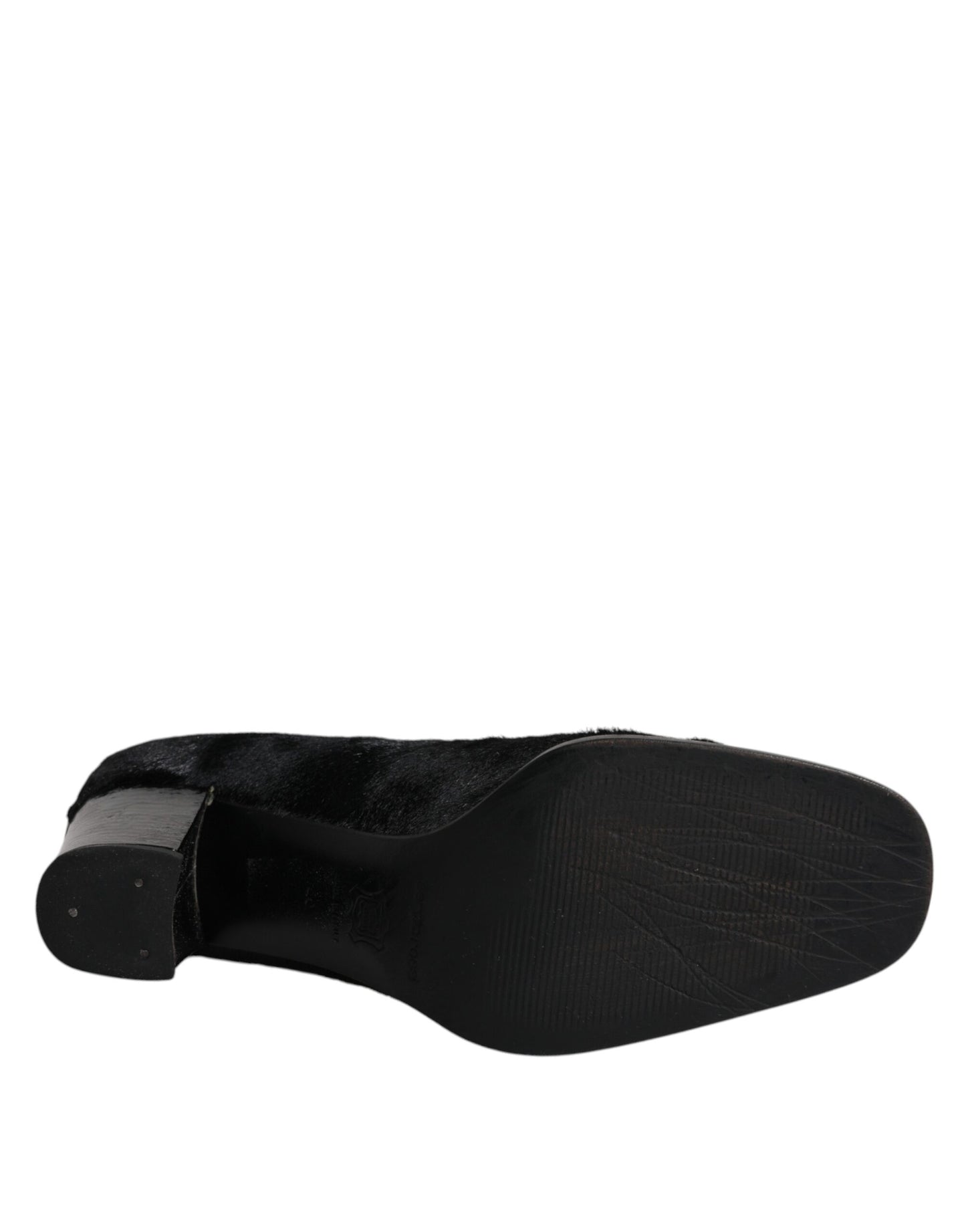 Dolce & Gabbana – Pumps aus schwarzem Leder mit Blockabsatz