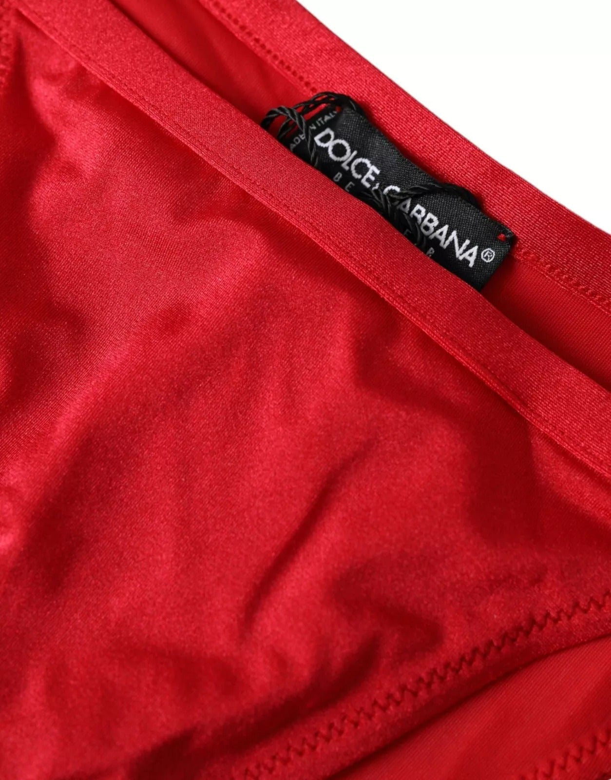 Dolce & Gabbana Roter Nylon Stretch Beachwear Bademode Bottom Bikini