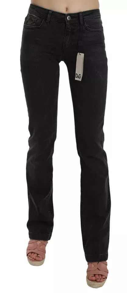 Dolce & Gabbana Schwarze Slim Fit Baumwolljeans D&G Hose