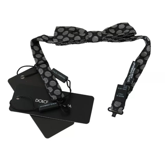 Dolce & Gabbana Schwarze Seidenkrawatte mit Kreisen für Herren