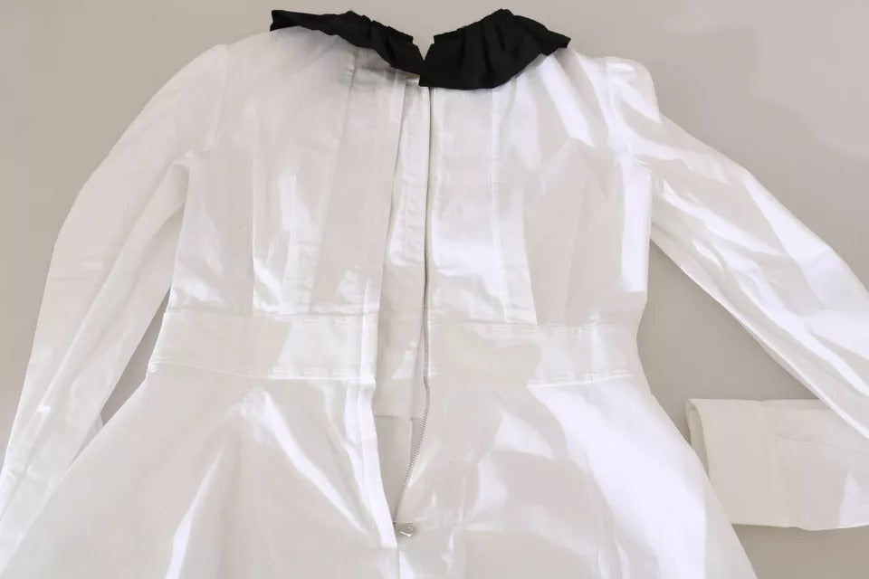 Dolce & Gabbana Schwarz Weiß Dekorative Knöpfe Tops Hemd Bluse