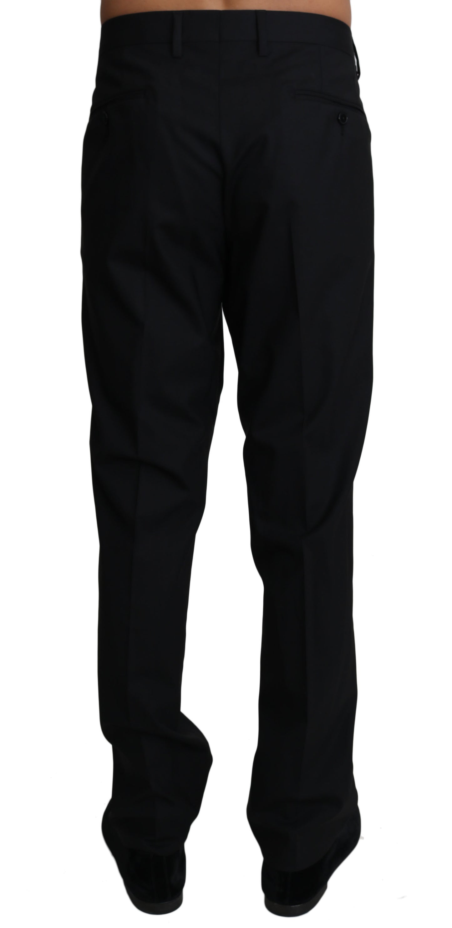 Dolce & Gabbana Schwarze Stretch-Anzughose aus Wolle
