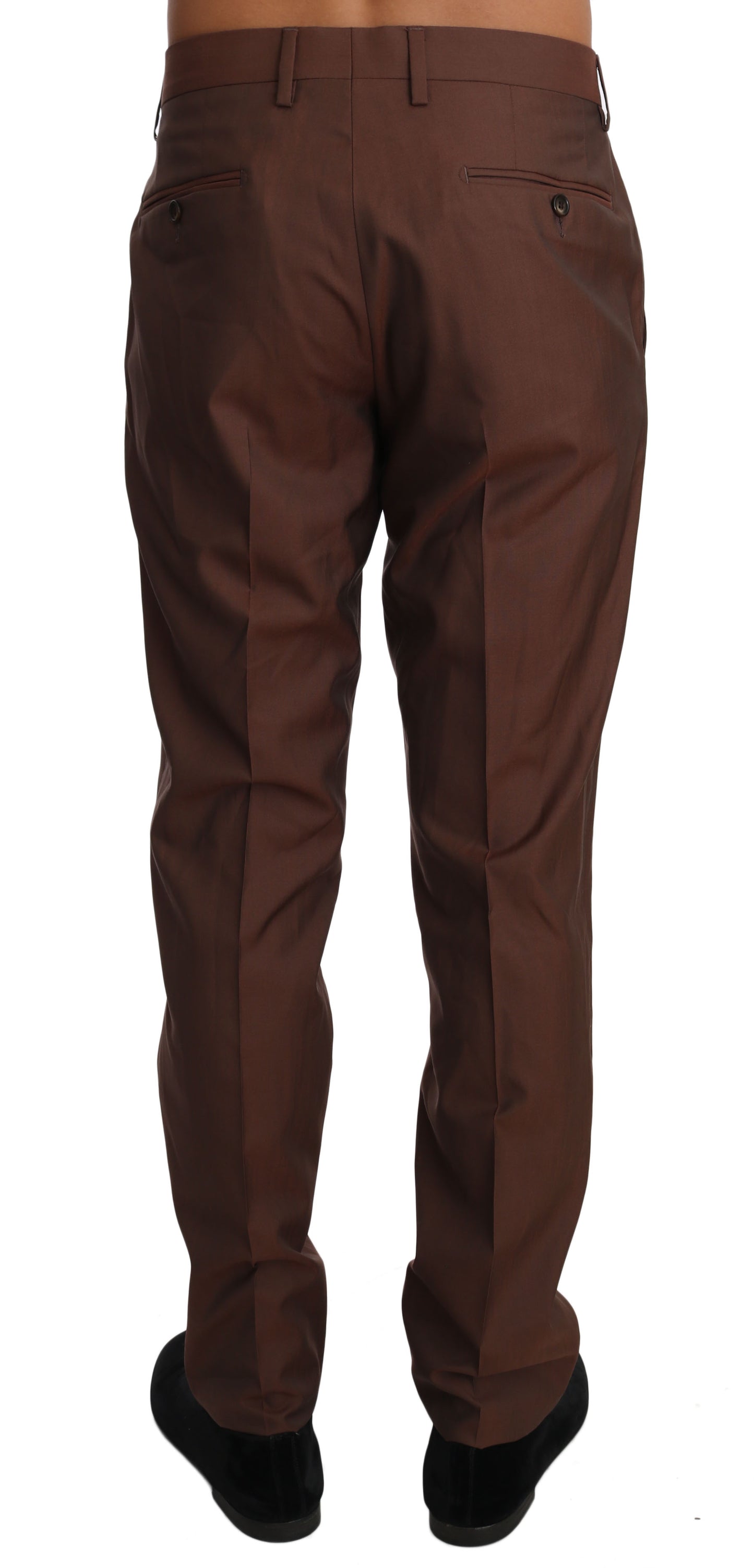 Dolce & Gabbana Braune formelle Hose aus Wolle und Seide