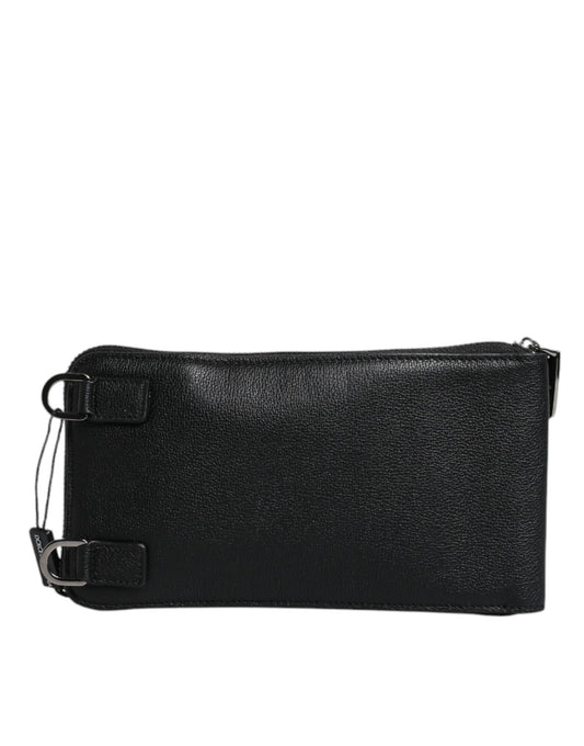 Dolce & Gabbana Schwarze Lederhandtasche, Umhängetasche, Handytasche