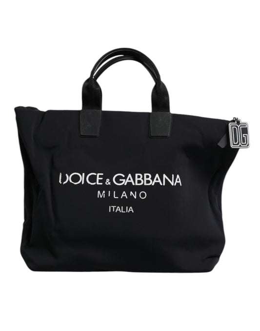Dolce & Gabbana Schwarze Canvas-Handtasche mit DG-Logo für Damen