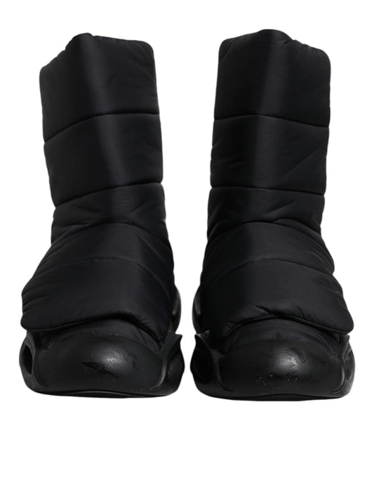 Dolce & Gabbana – Schwarze Slip-On-Sneaker mit Wellensteppung