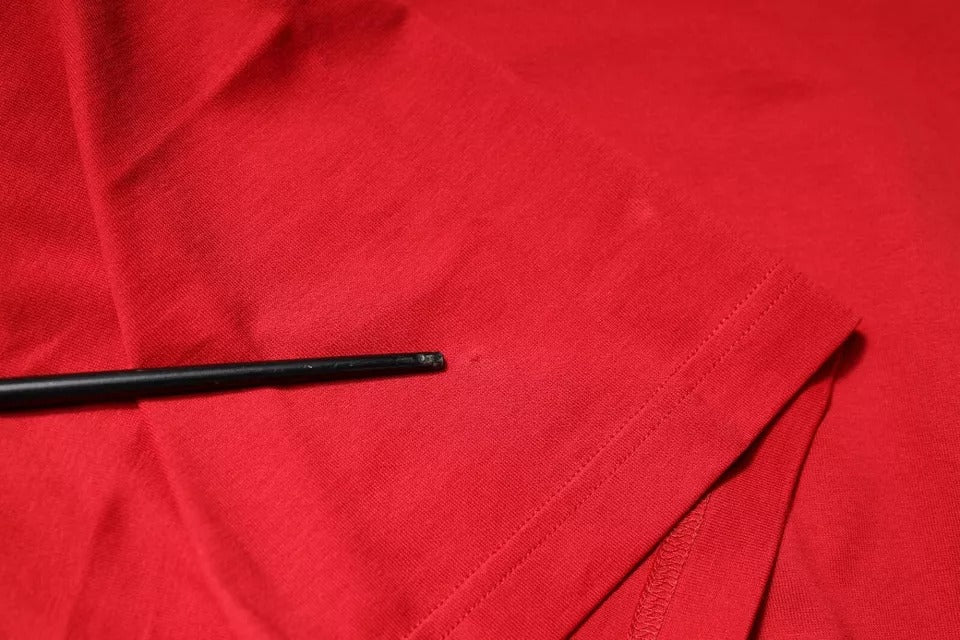 Dolce & Gabbana – Rotes Baumwoll-T-Shirt mit Rundhalsausschnitt und Logo-Print