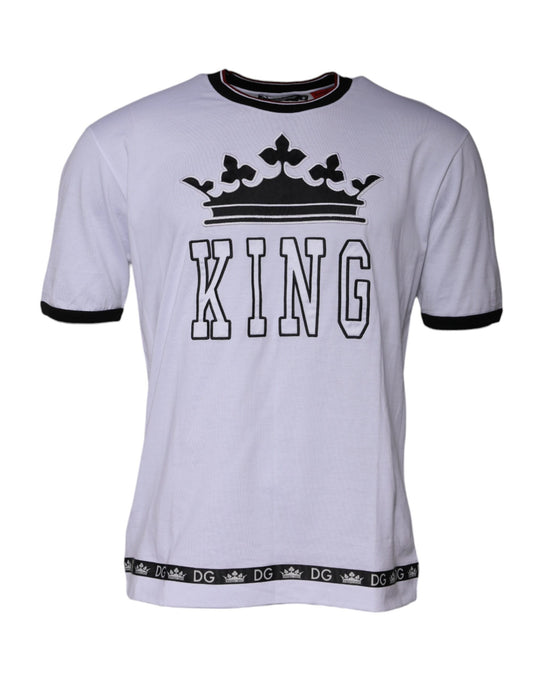 Dolce & Gabbana – Weißes Jersey-T-Shirt mit Rundhalsausschnitt und kurzen Ärmeln