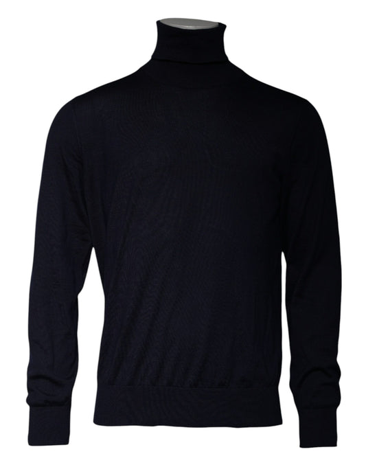 Dolce & Gabbana Blauer Rollkragenpullover aus Kaschmir