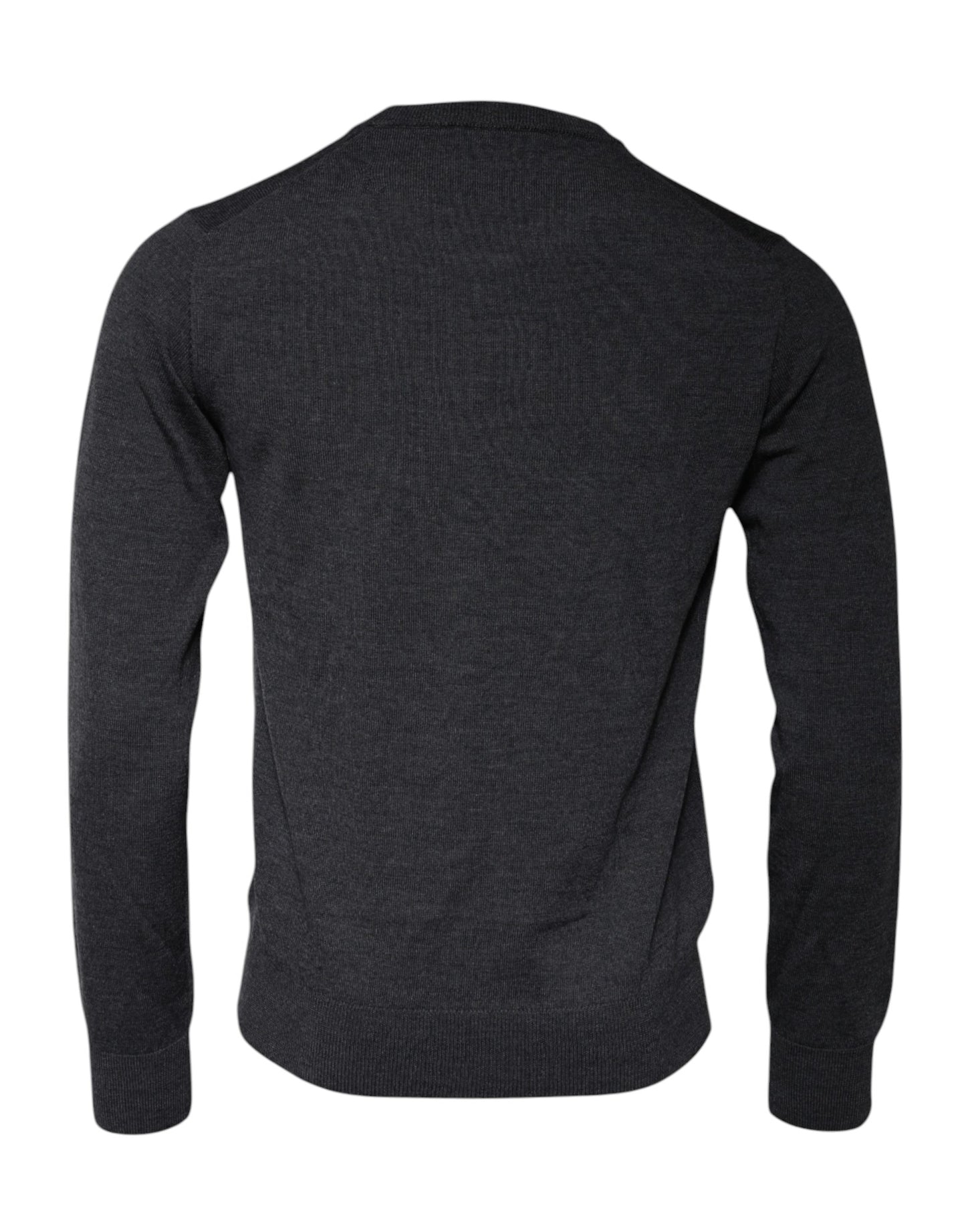 Dolce & Gabbana Dunkelgrauer Pullover mit Rundhalsausschnitt und DG-Logo