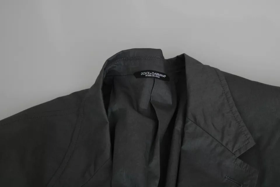 Dolce & Gabbana – Einreihiger formeller Blazer aus grauer Baumwolle