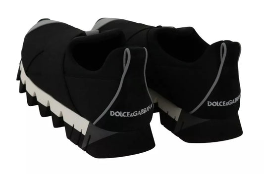 Dolce & Gabbana – Schwarze Hai-Sneaker aus Neopren mit Stretch