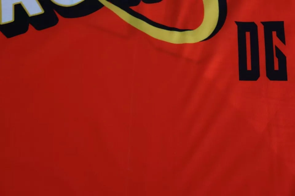 Dolce & Gabbana – T-Shirt mit Rundhalsausschnitt und orangefarbenem Royals-Print