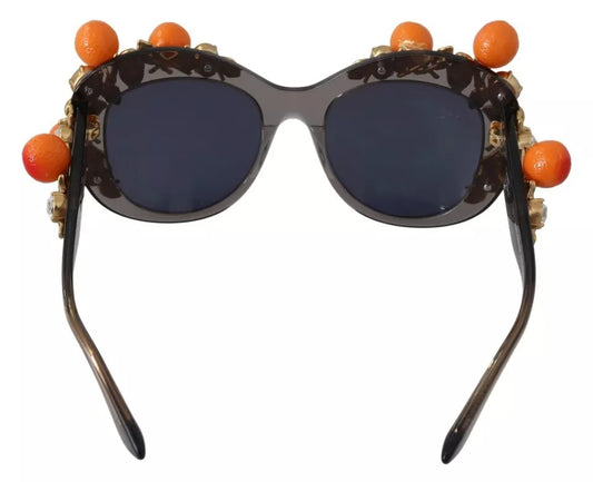 Dolce & Gabbana DG4283B Sonnenbrille mit orangefarbener Acetat-Kristallapplikation