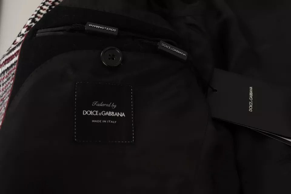 Dolce & Gabbana – Grau karierte, lange Trenchcoat-Jacke