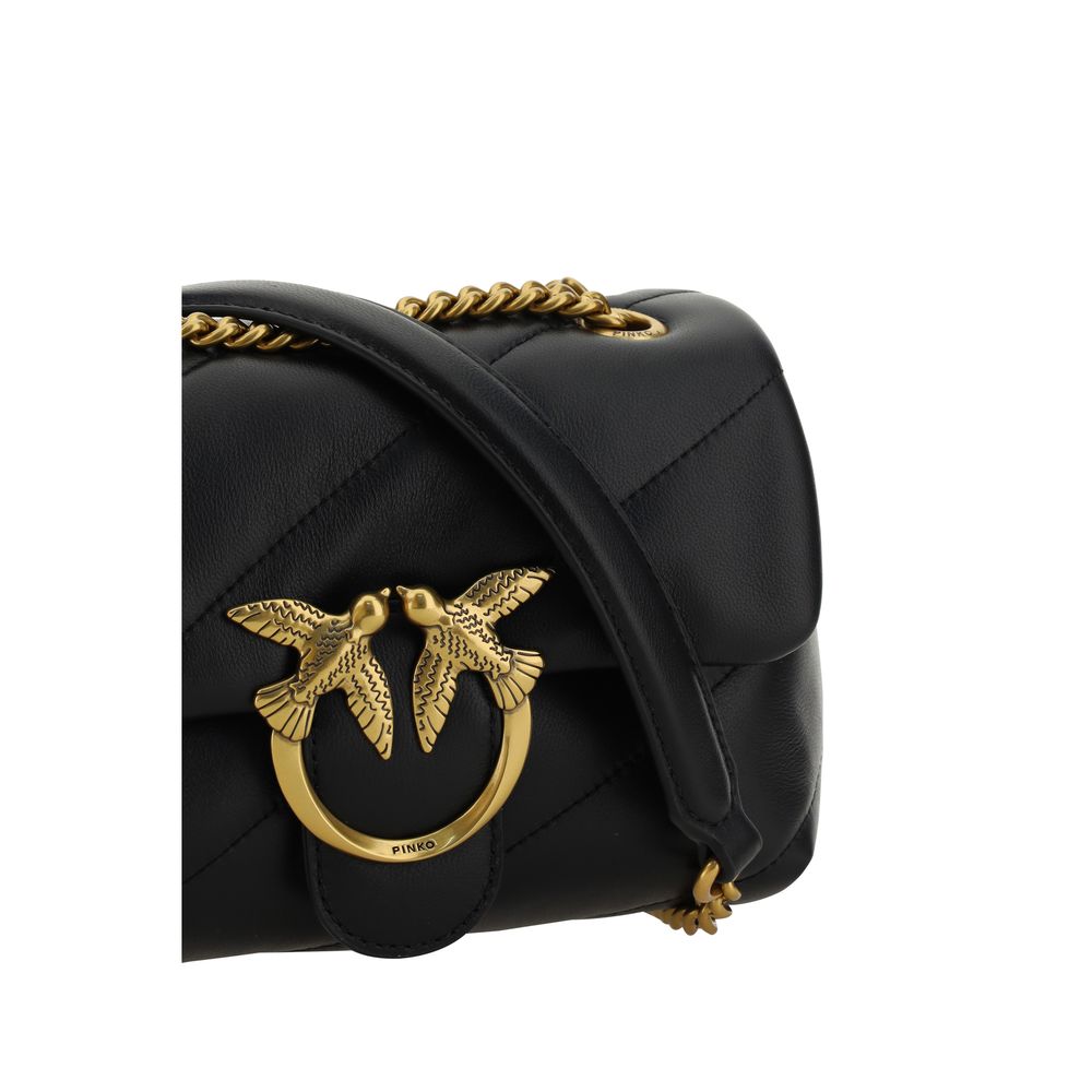 PINKO Schultertasche aus schwarzem Kalbsleder (Bos Taurus)