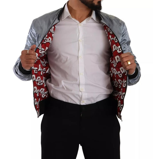 Dolce & Gabbana Hellblauer Bombermantel Herrenjacke