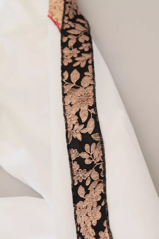 Dolce & Gabbana – Weiße Hose aus Jacquard-Baumwollmischung mit mittlerer Taille