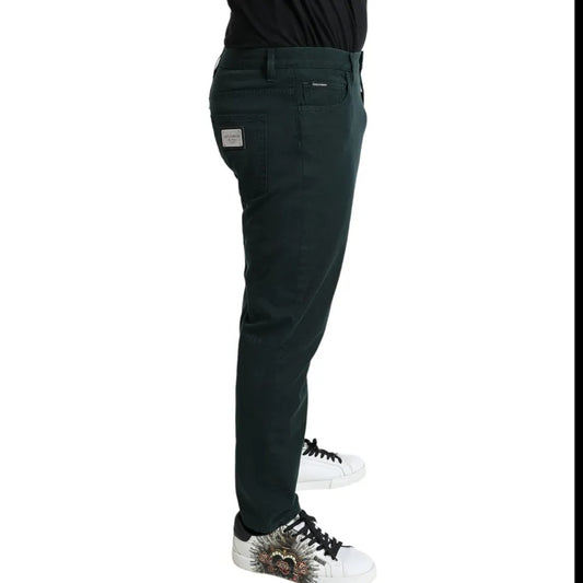 Dolce & Gabbana Grüne Skinny-Jeans aus Baumwollstretch für Herren