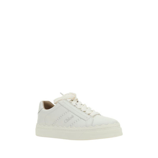 Chloé Sneaker aus weißem Kalbsleder, Modell Bos Taurus, niedriger Schaft.