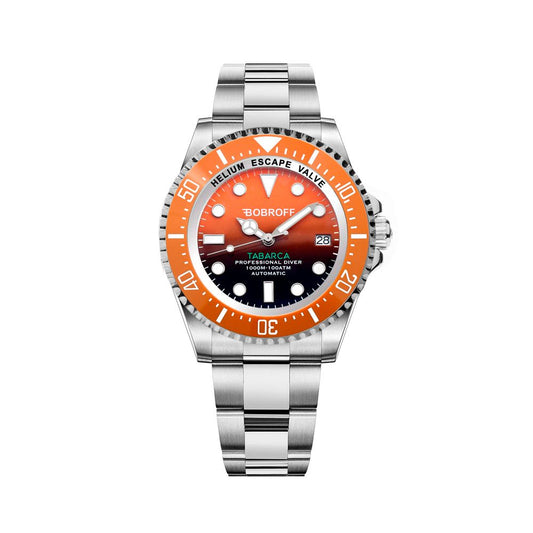 Bobroff Silver Stainless Steel Sport Watch