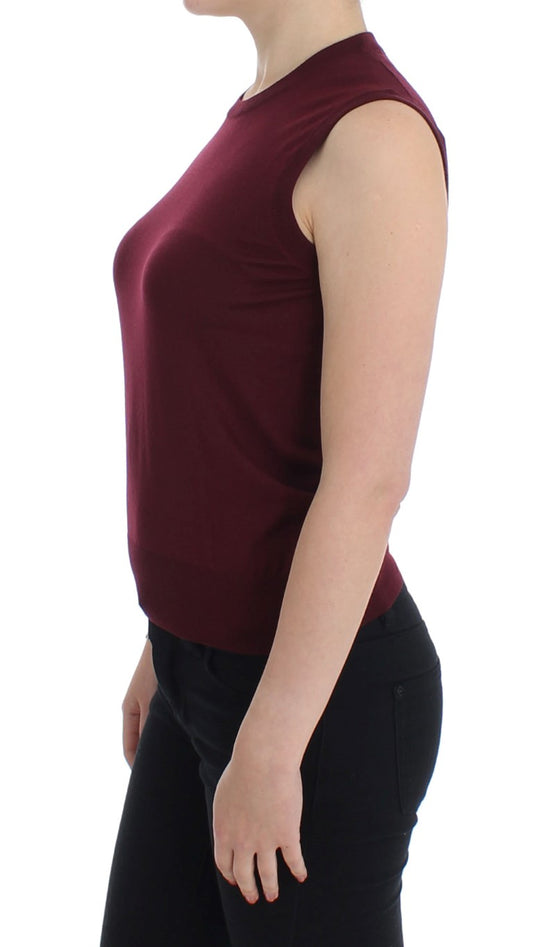 Roter ärmelloser Westepullover mit Rundhalsausschnitt von Dolce & Gabbana