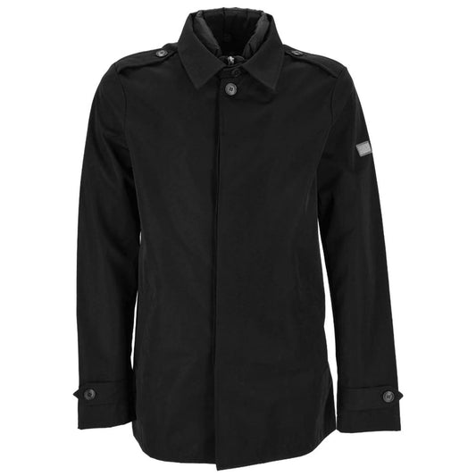 Yes Zee Schwarze Polyester-Trenchcoat für Herren