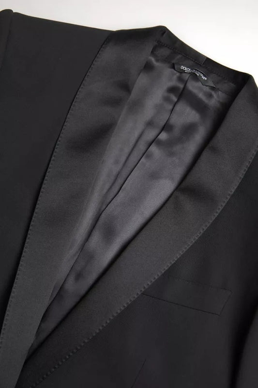 Dolce & Gabbana Einreihiger MARTINI Blazer aus schwarzer Wolle
