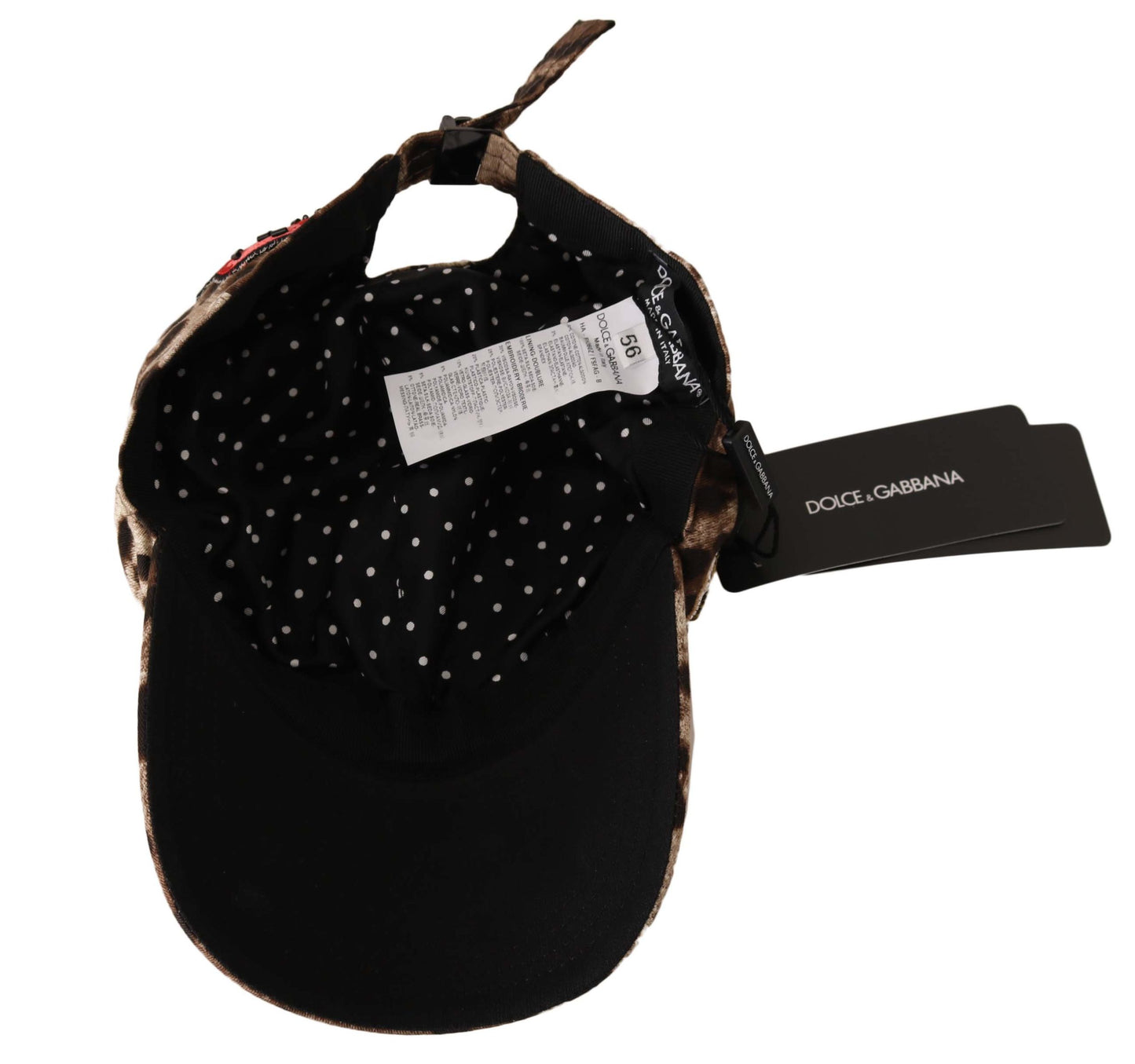 Dolce & Gabbana – Baseballmütze mit Leoparden-Pailletten-Applikation „Sicily“ in Braun