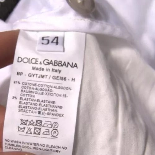 Dolce & Gabbana Weiße Chinos Baumwollstretch-Freizeitshorts