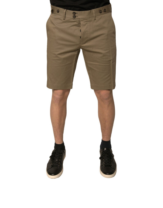 Dolce & Gabbana Braune Chino-Freizeitshorts aus Baumwollstretch