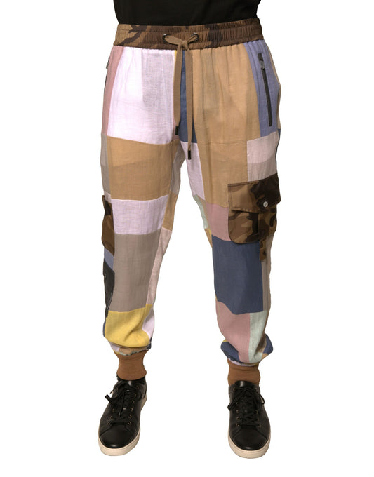 Dolce & Gabbana – Mehrfarbige Jogginghose mit Patchwork-Muster