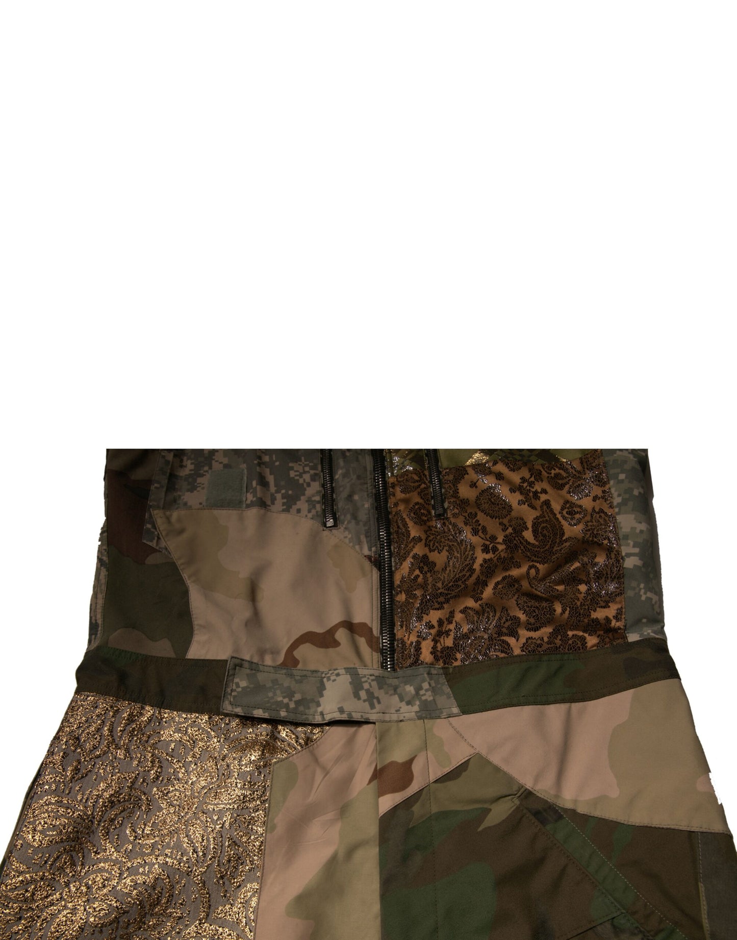 Dolce & Gabbana Mehrfarbige Patchwork-Latzhose in Camouflage