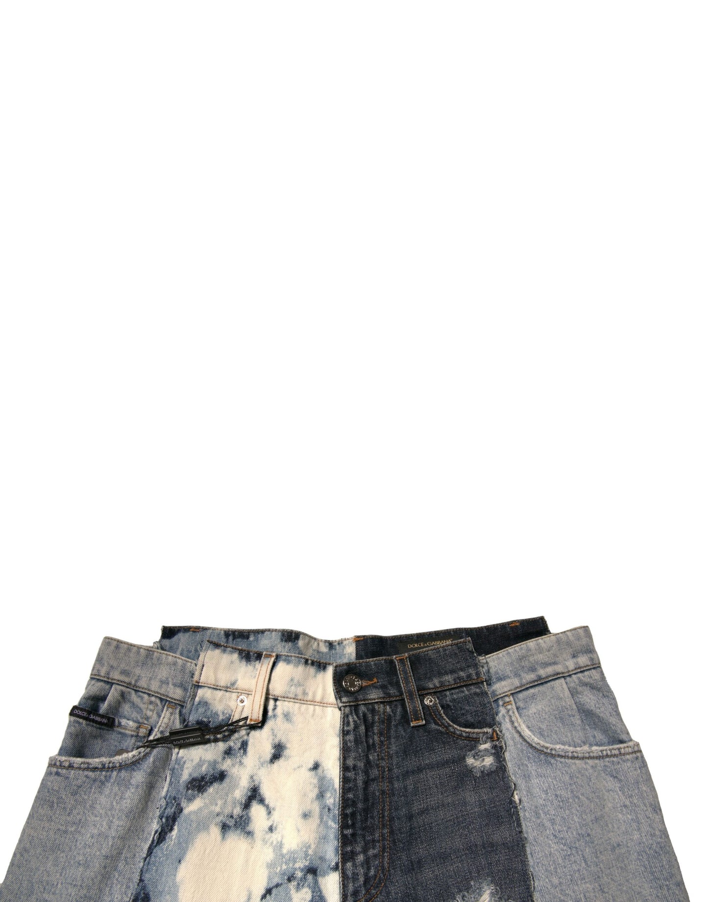 Dolce & Gabbana Mehrfarbige Patchwork-Jeans aus Baumwolle mit geradem Schnitt für Herren