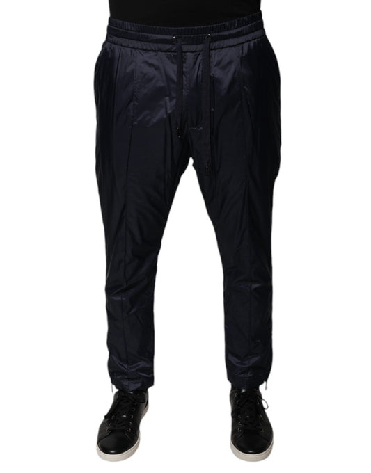 Dolce & Gabbana Dunkelblaue Skinny-Jogginghose aus Baumwolle