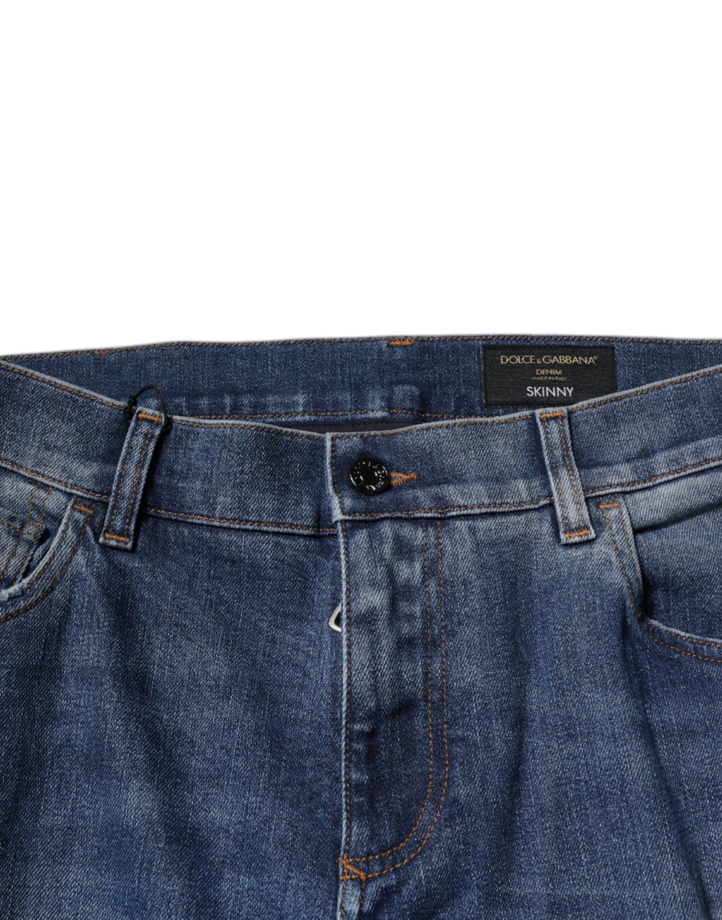 Dolce & Gabbana – Zerfetzte Skinny-Jeans aus blauer Baumwolle