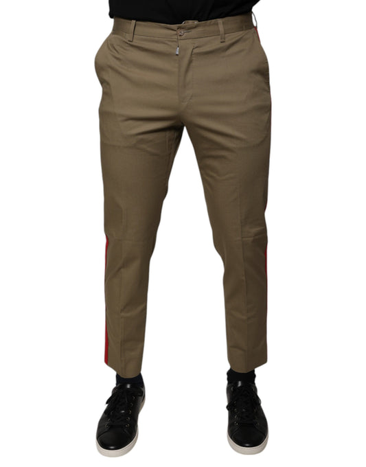 Dolce & Gabbana Braunes Logo Herren Casual Tapered Pants