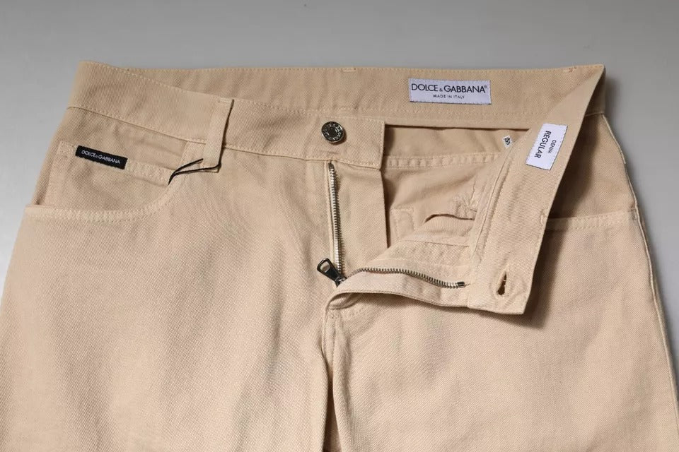 Dolce & Gabbana Beige Baumwoll-Stretch-Jeans für Herren