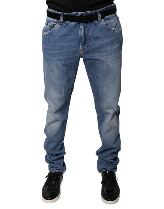 Dolce & Gabbana Hellblaue Skinny-Jeans aus Baumwolle für Herren