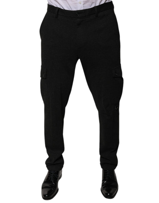 Dolce & Gabbana Schwarze Viskose-Cargohose für Herren