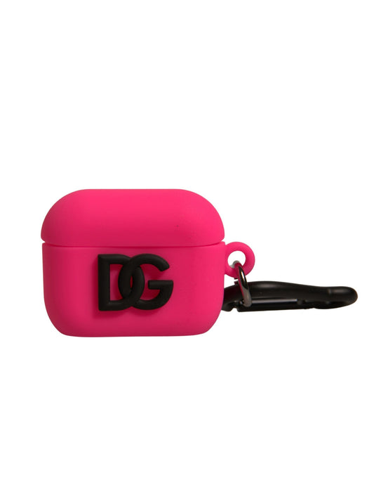 Dolce & Gabbana – Airpods-Hülle aus rosa Silikonkautschuk mit Logoprägung
