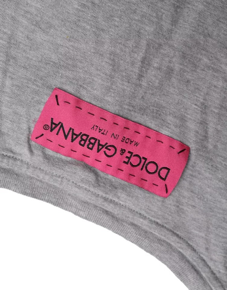 Dolce & Gabbana Graues L'Amore E'Bellezza Top-T-Shirt aus Baumwolle