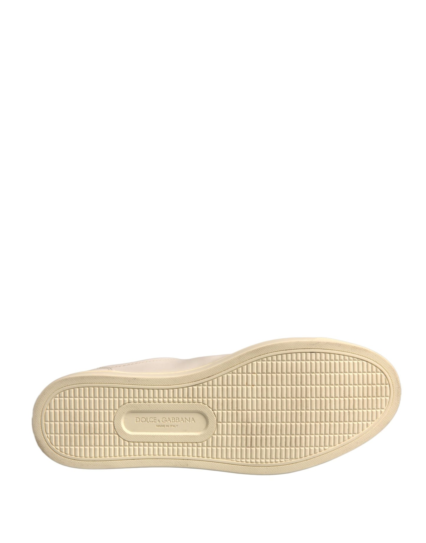 Dolce & Gabbana – Weiße Sneakers aus Leder mit Herzverzierung