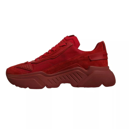 Dolce & Gabbana Rote Daymaster Low Top Sneakers aus Leder