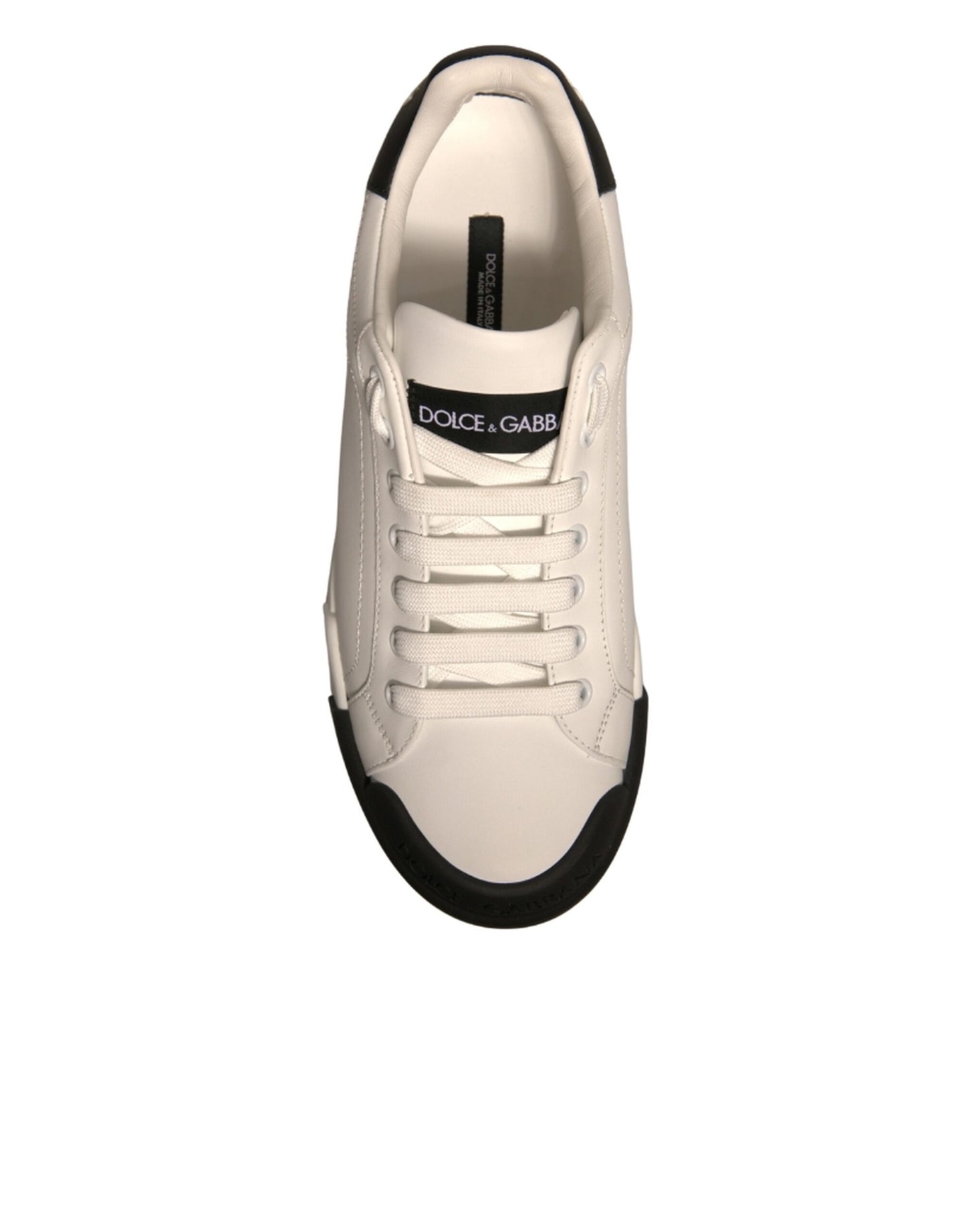 Dolce & Gabbana – Portofino-Sneakers aus weißem Leder mit Logo