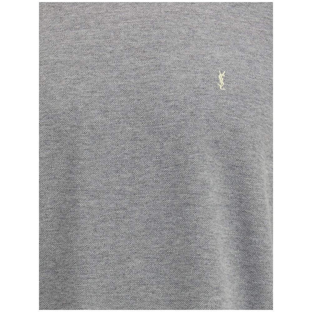 Saint Laurent – Übergroßes T-Shirt aus grauer Baumwolle