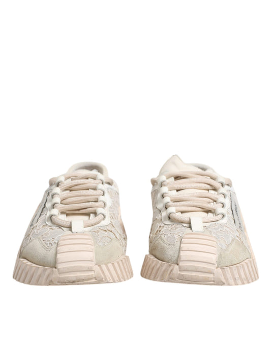 Dolce & Gabbana Weiße Spitze NS1 Low Top Sneaker Sportschuhe
