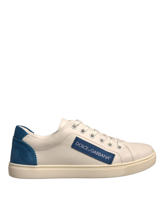 Dolce & Gabbana Weiße Wildleder Low Top Sneakers Schuhe